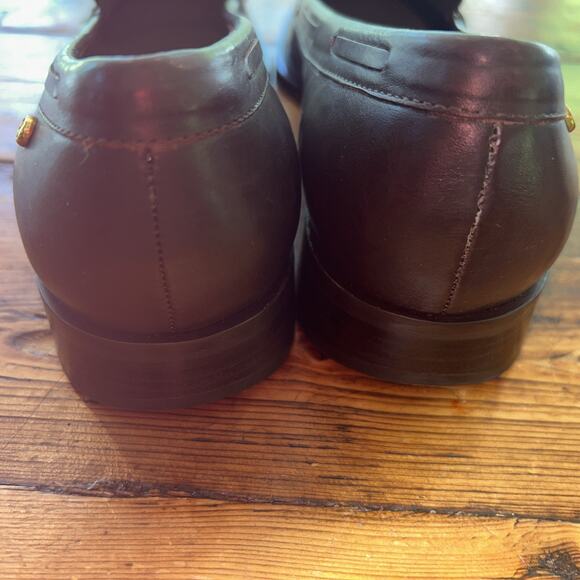 Etienne Aigner Gotham Brown Embossed Penny Loafer Womens Shoes Flats Tassel 8.5M - Picture 6 of 14